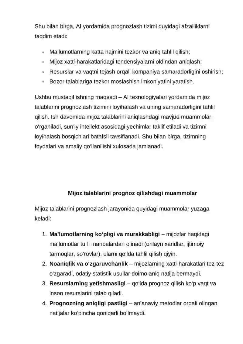 AI YORDAMIDA MIJOZ TALABLARINI PROGNOZ QILISH TIZIMI 4