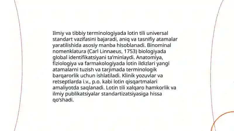 Zamonaviy tillarda lotinshunoslik 4