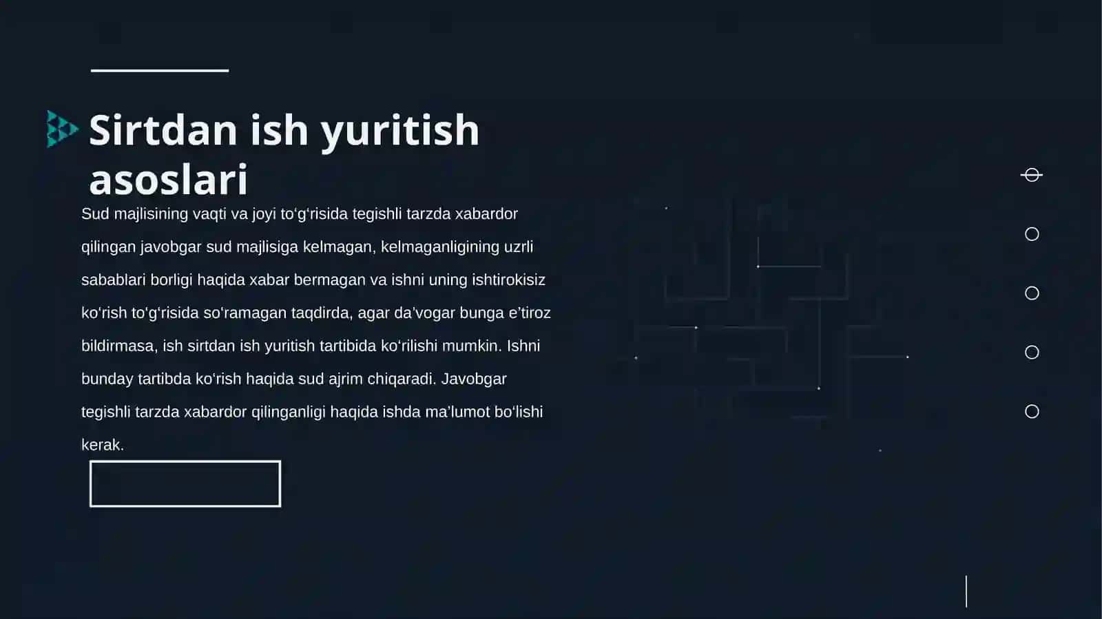 Sirtdan ish yuritish 4