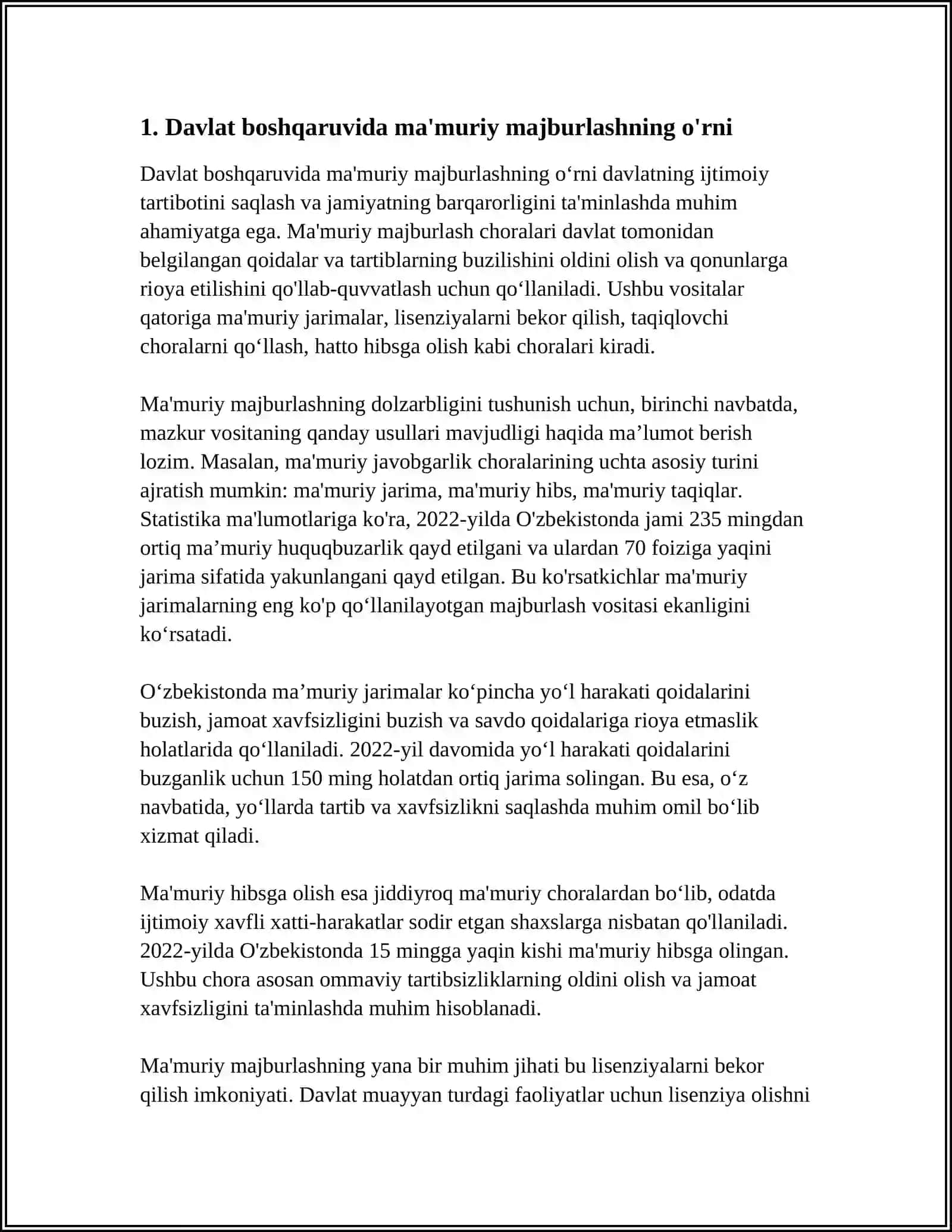 DAVLAT BOSHQARUVUDA MAMURIY MAJBURLASH VA UNING XUSUSIYATLARI 4