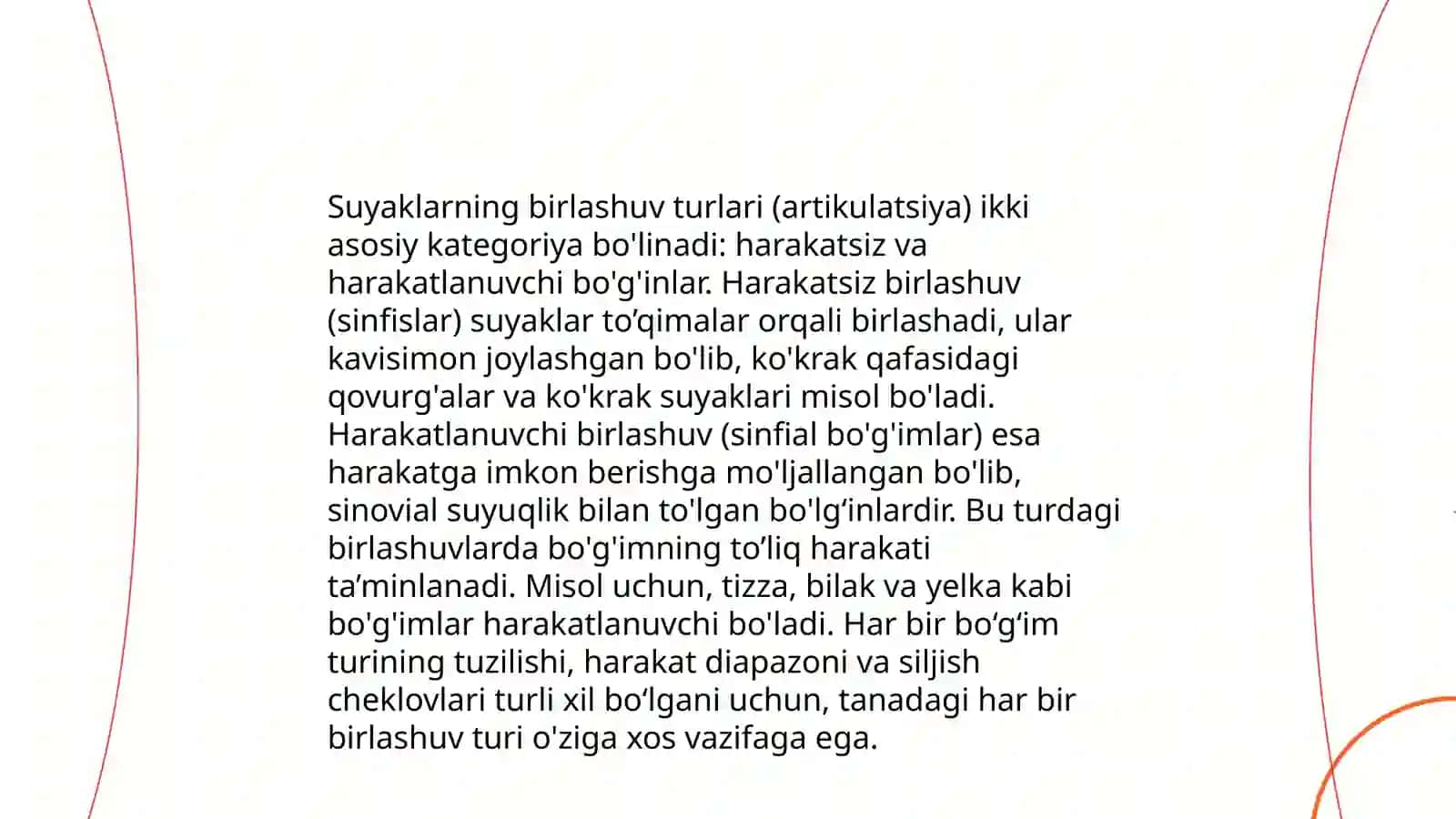 Suyaklarning birlashuvi, birlashmalarning tasniflanishi, Bogimlarning umumiy anatomiyasi 4