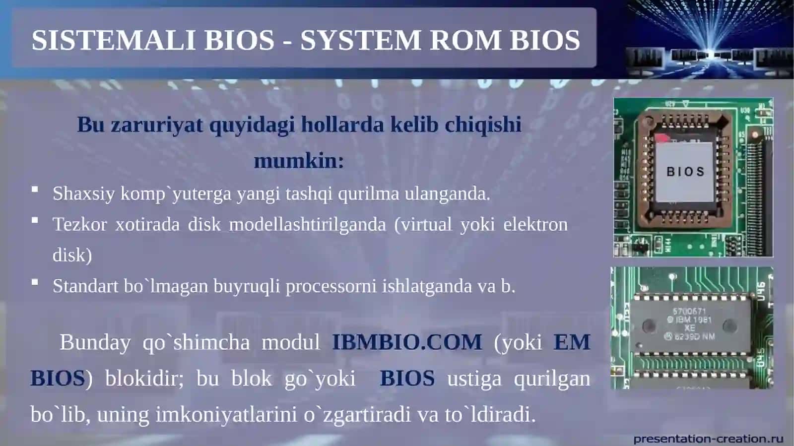 KIRITISH – CHIQARISHNING BAZALI SISTEMASI (BIOS) 4