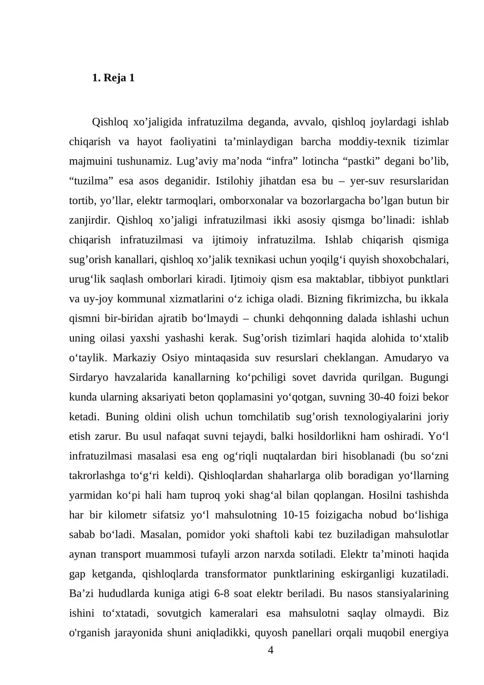 Qishloq xo’jaligida infratuzilma va uni rivojlantirish yo’llari 4