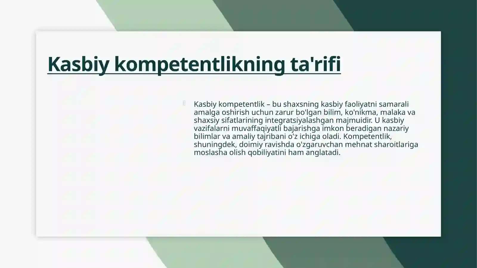 Kasbiy kompetentlik va unga nisbatan yondashuvlar 4