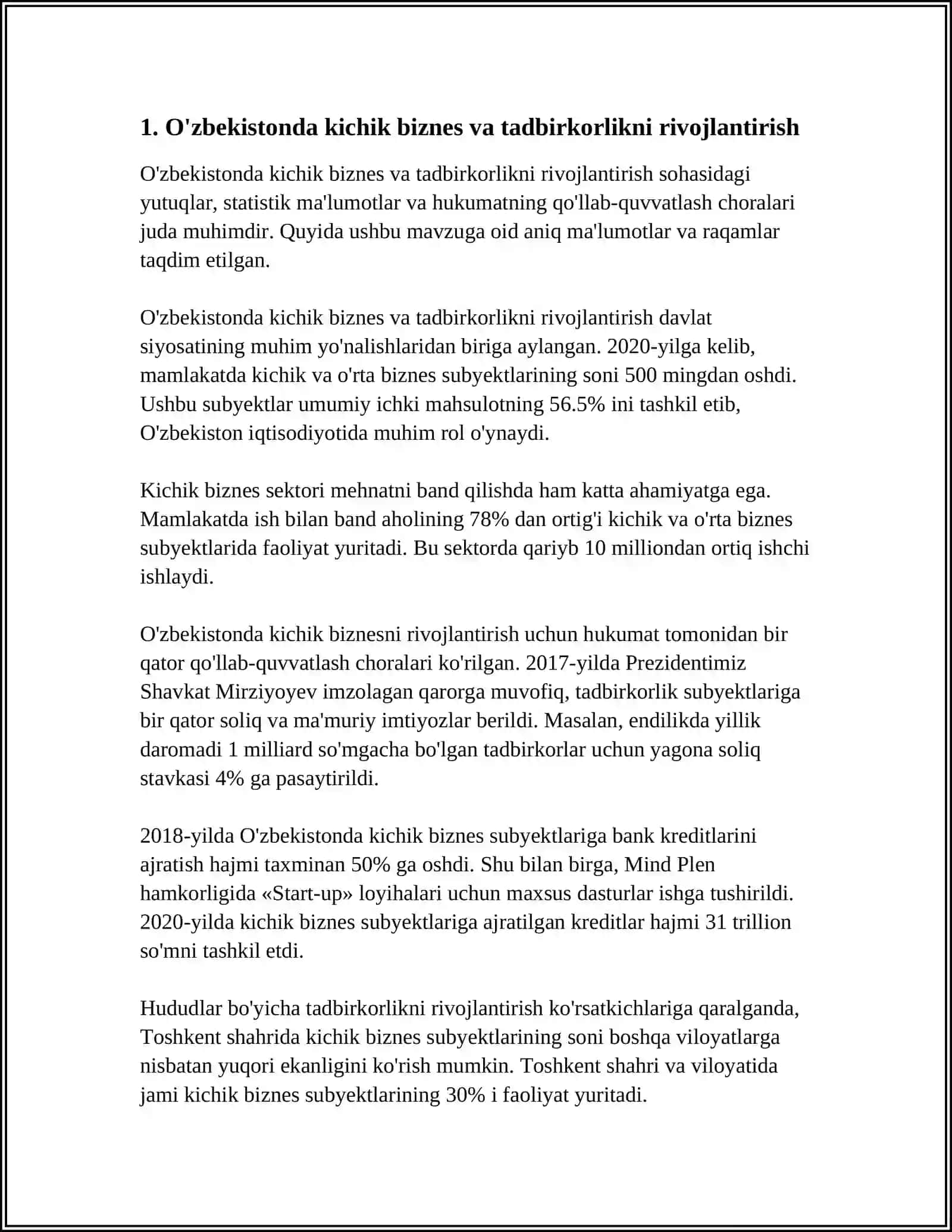 O‘zbekistonda Aholi Daromadlarini Oshirish va Bandligini Ta‘minlash 4
