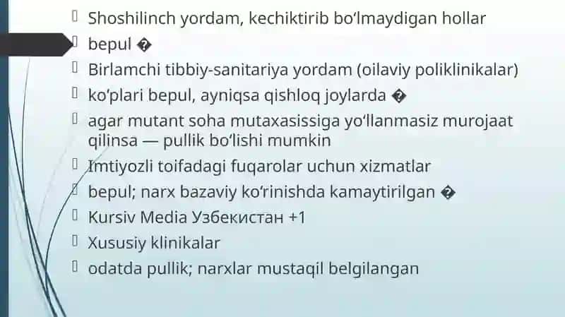 Tibbiy xizmatlarning narxlarini aniqlash uslublari va narxni shakllantirish mexanizmi 4