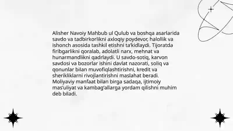 Alisher Navoiyning Mahbub ul qulib va boshqa asarlaridagi iqtisodiy gʻoyalar 4