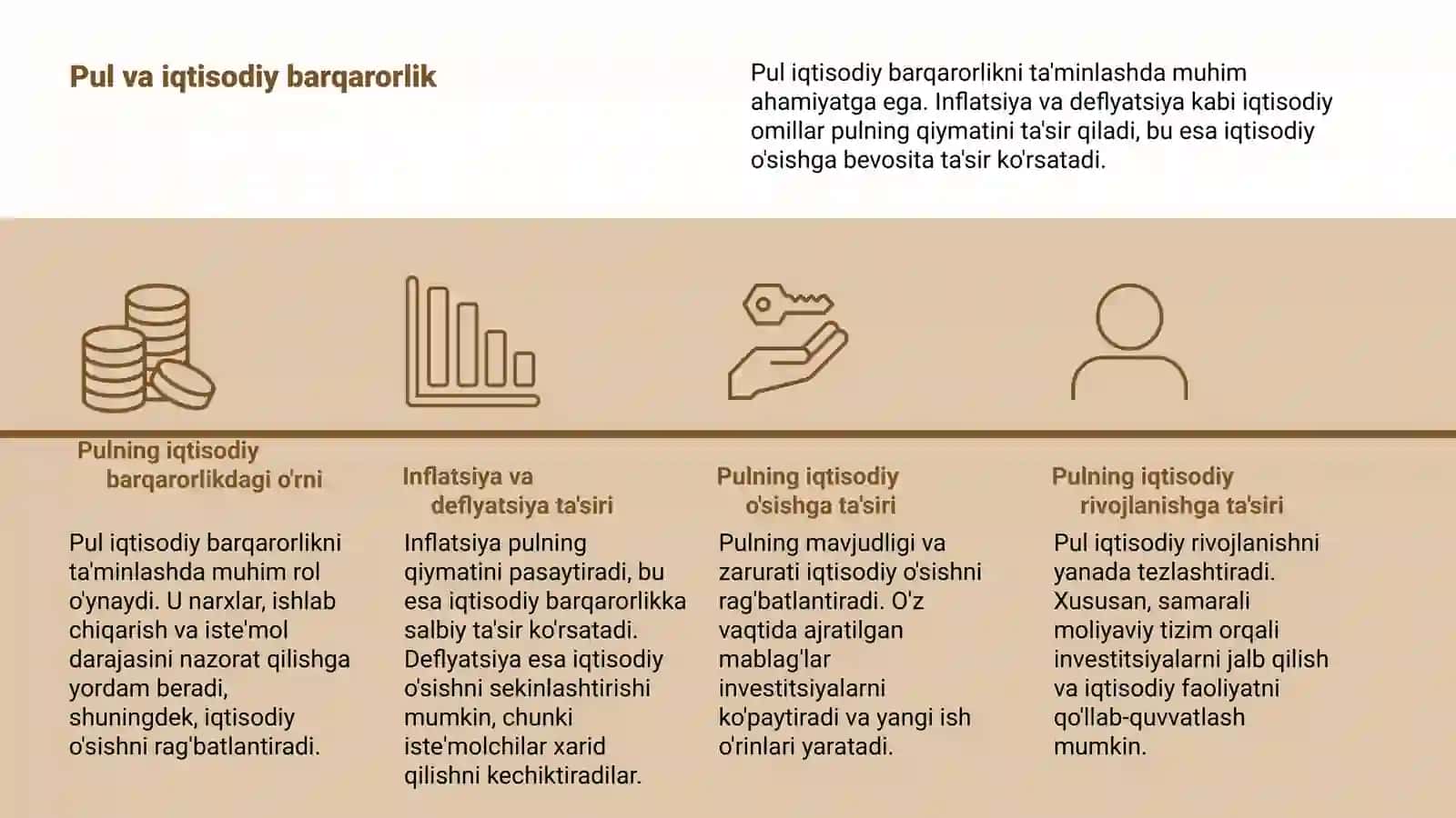 Pulning zarurligi, funksiyalari va vazifalari 4
