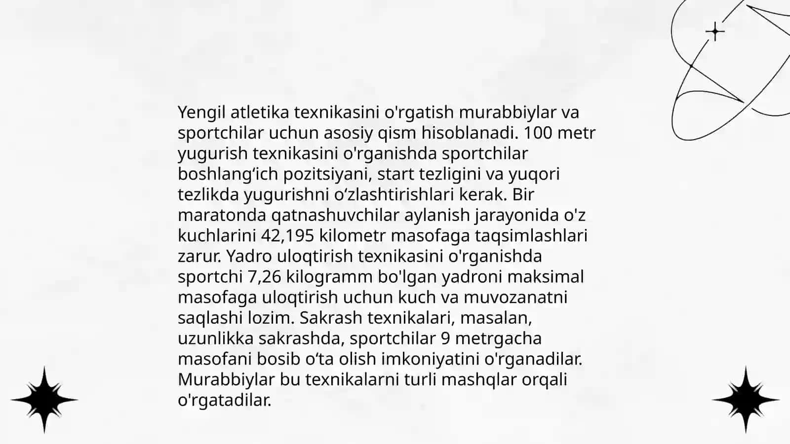 Yengil atletika elementlarini rivojlantirish 4
