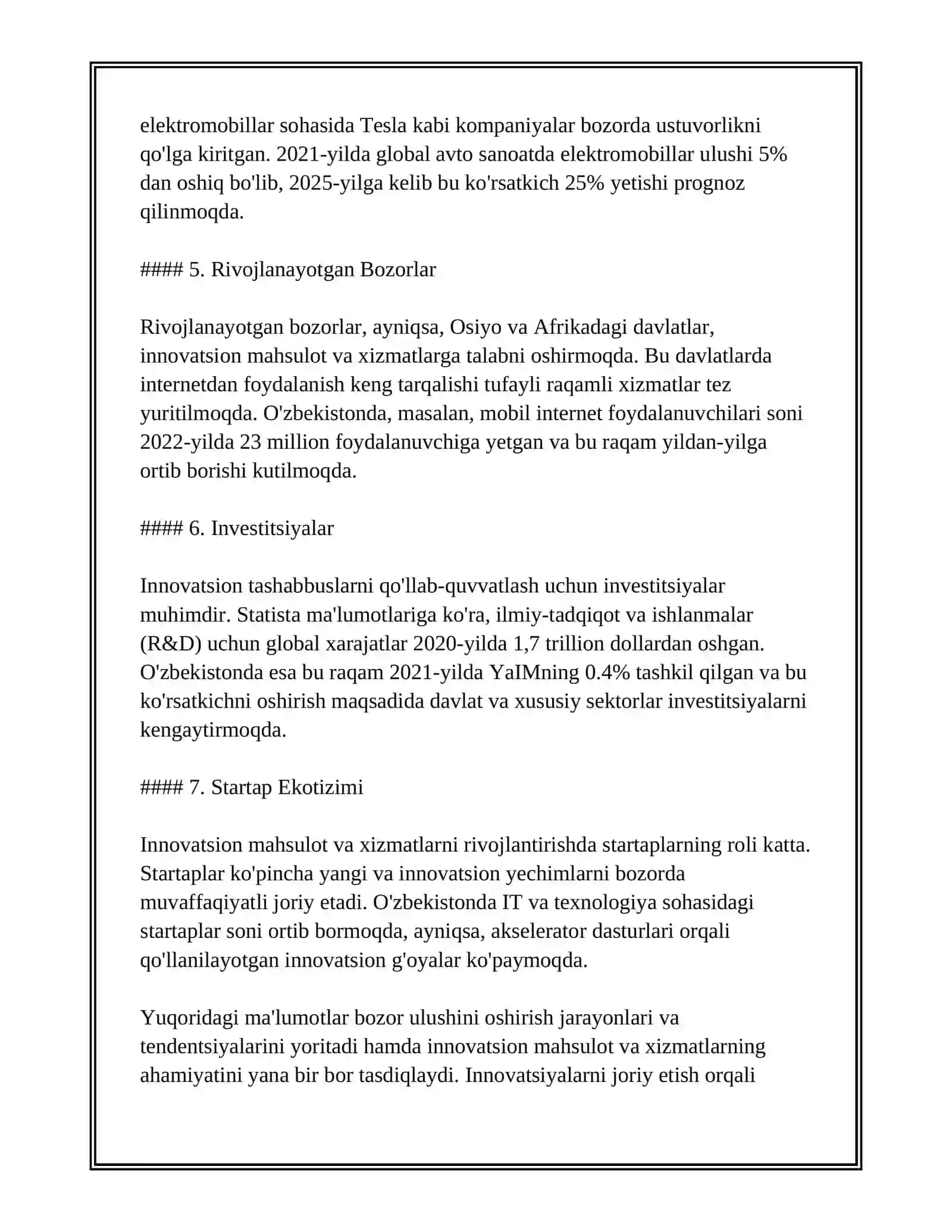 INNOVATSIYALARNING BOZORDAGI MUVAFFAQIYATGA TA'SIRI 4