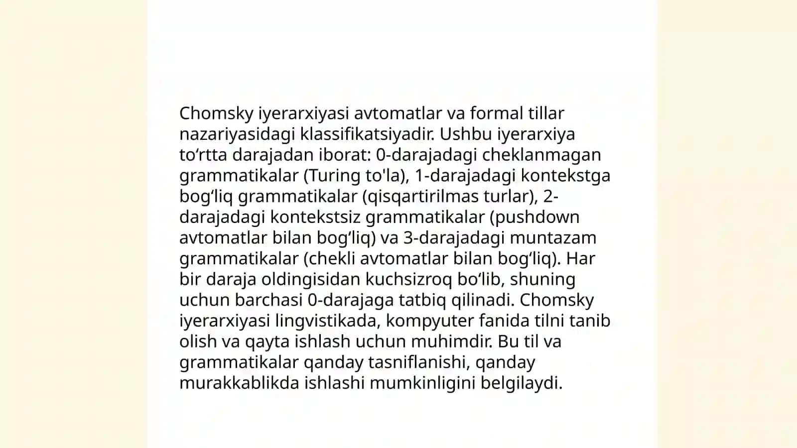 Formal til nazariyasi (Chomskiy ta'limoti) 4