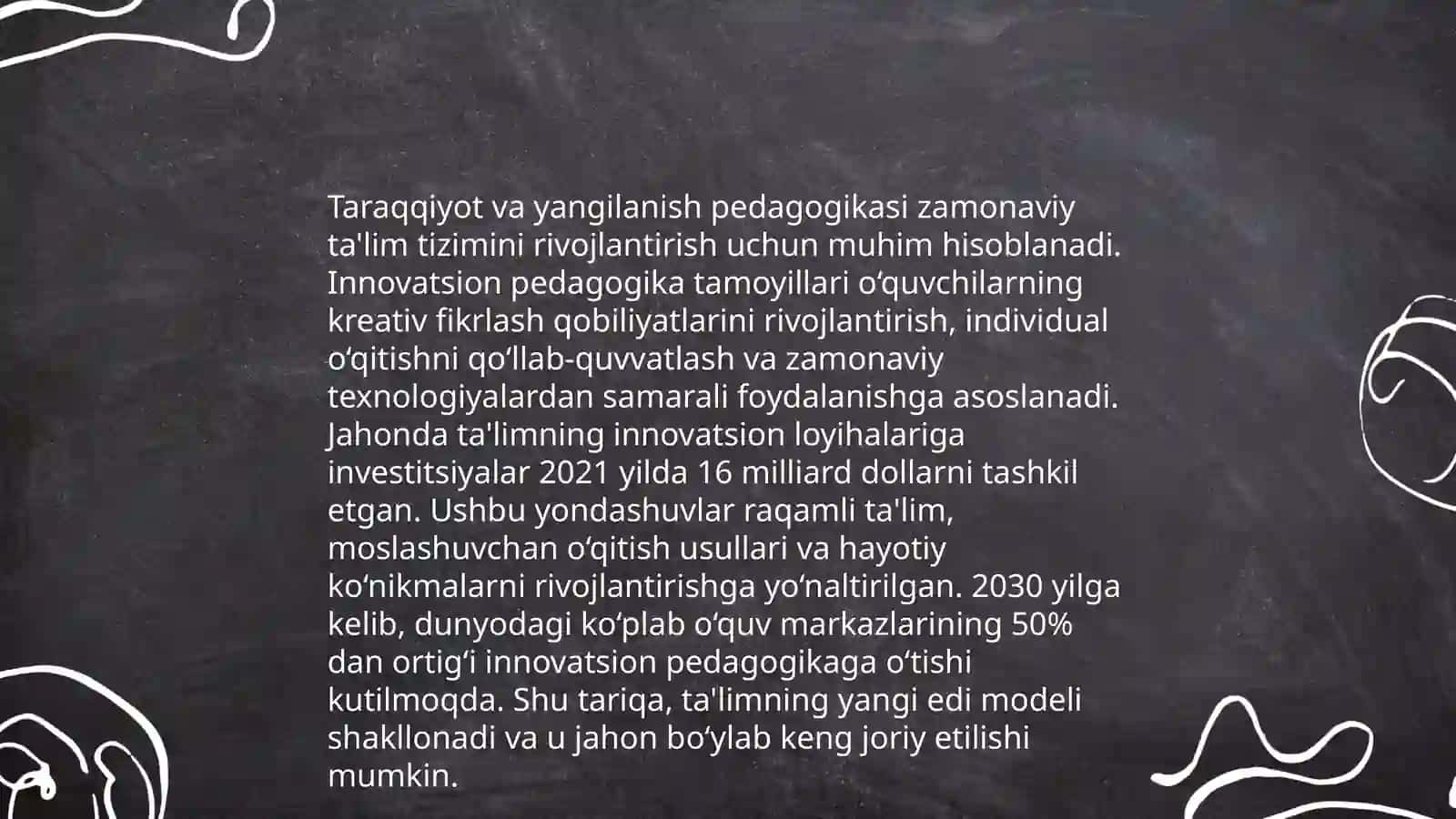Yangi Oʻzbekiston taraqqiyoti strategiyasi asosida jadal taraqqiyot va yangilanish sari. Pedagogika fan sifatida 4