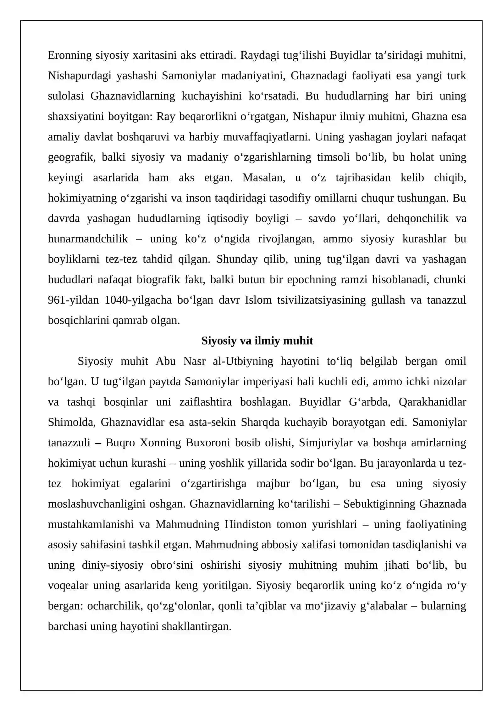 Abu Nasr al-Utbiy (961-1040)ning “Tarixi Yaminiy” asari muhim manba sifatida. 4