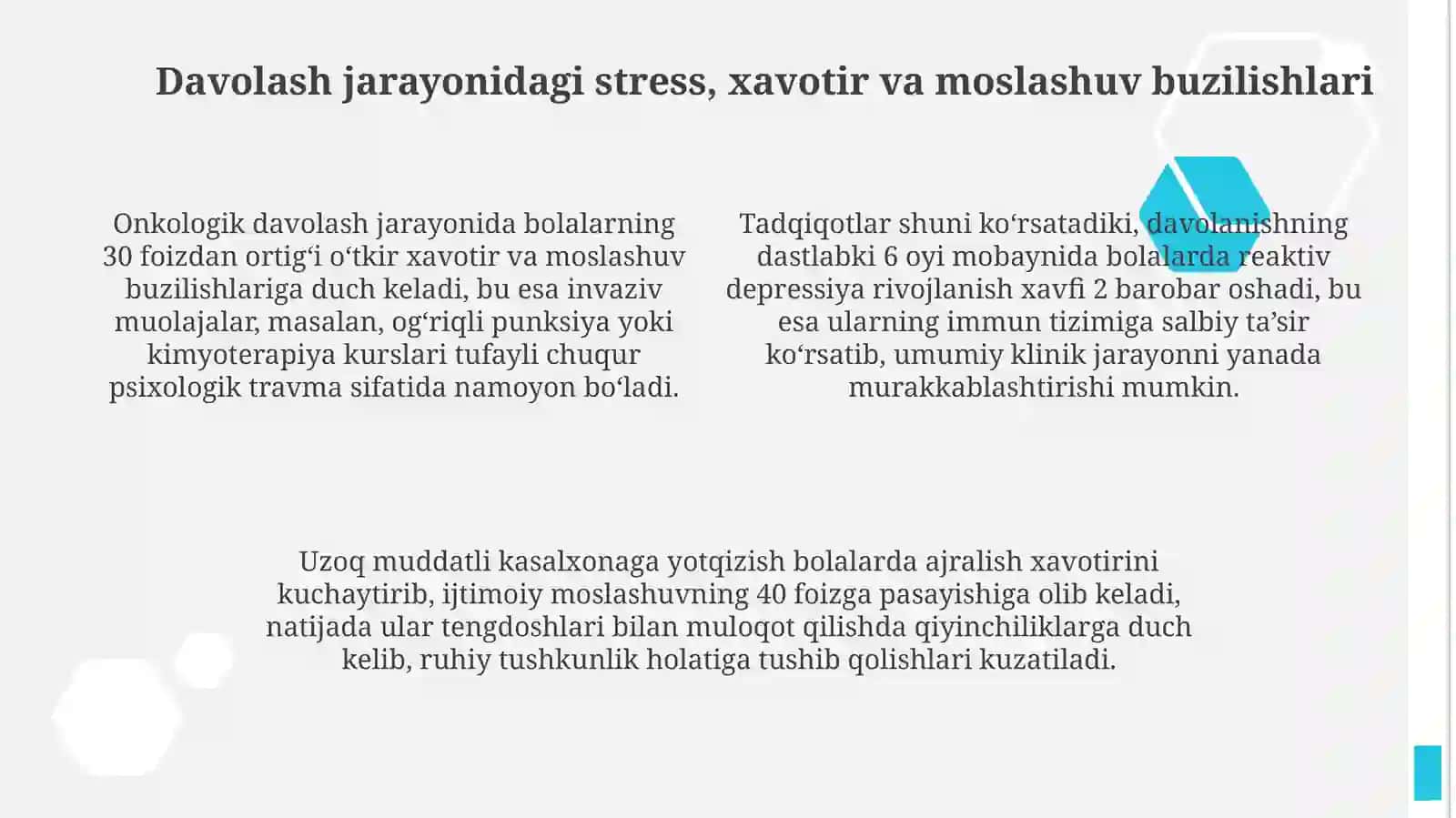 Bolalarda saraton kasalliklari kechishida psixologik buzilishlar 4
