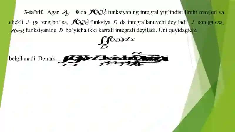 Ikki karali integral. Karrali integrallarni hisoblash 4