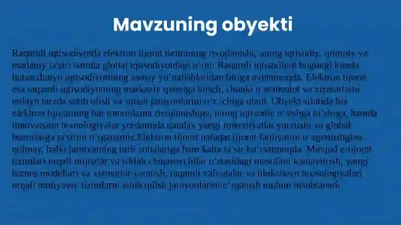 Raqamli Iqtisodiyotda elektron tijoratning rivojlanishi va uning ahamiyati 4