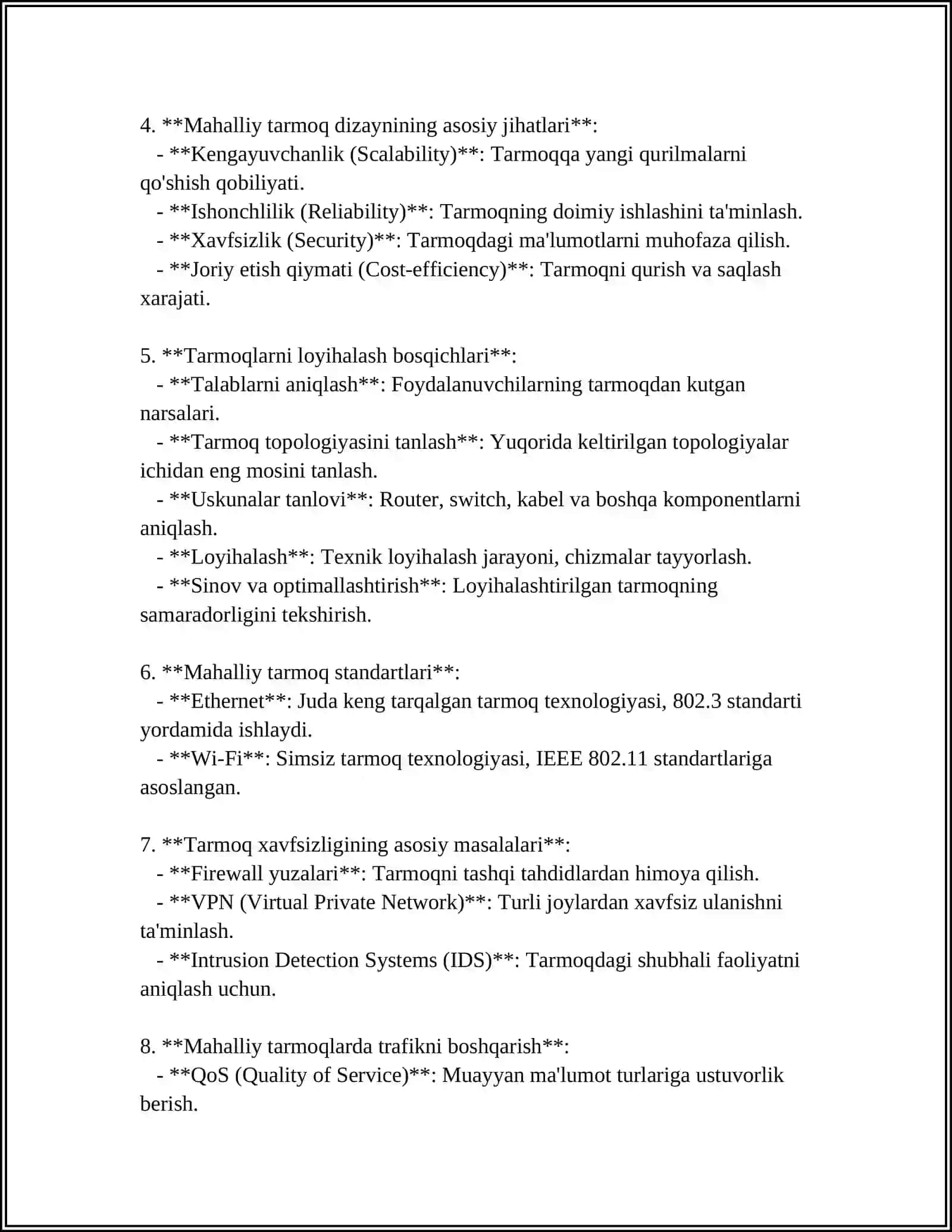 Mahalliy tarmoqni loyihalash 4