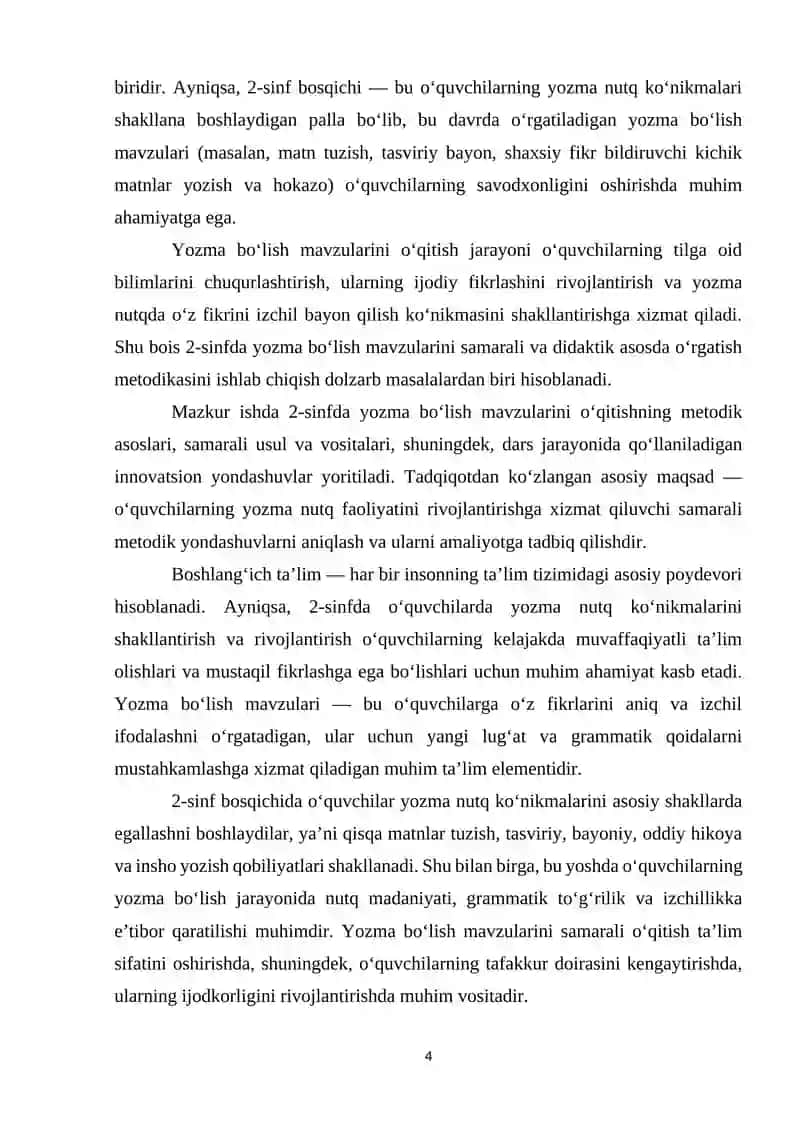 2-SINFDA YOZMA BOʻLISH MAVZULARINI OʻQITISH METODIKAS 4