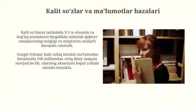 Adabiyotlarni izlashvatanlash 4