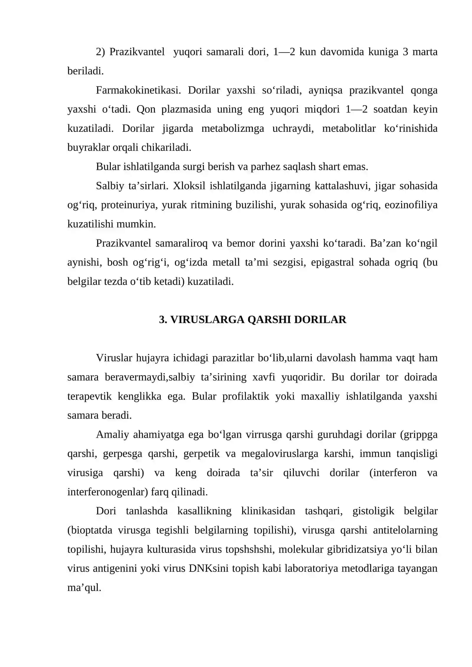 Gijjalar (glistlar)ga qarshi guruhdagi dori vositalarining klinik va farmakologik tavsifi 4