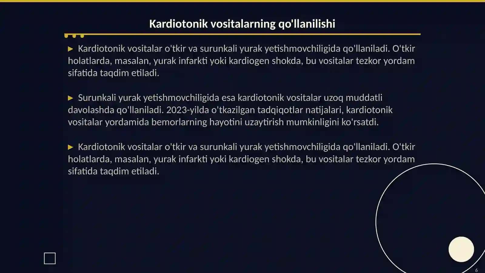 O'tkir va surunkali yurak yetishmovchiligida kardiotonik vositalarning ahamiyati 4