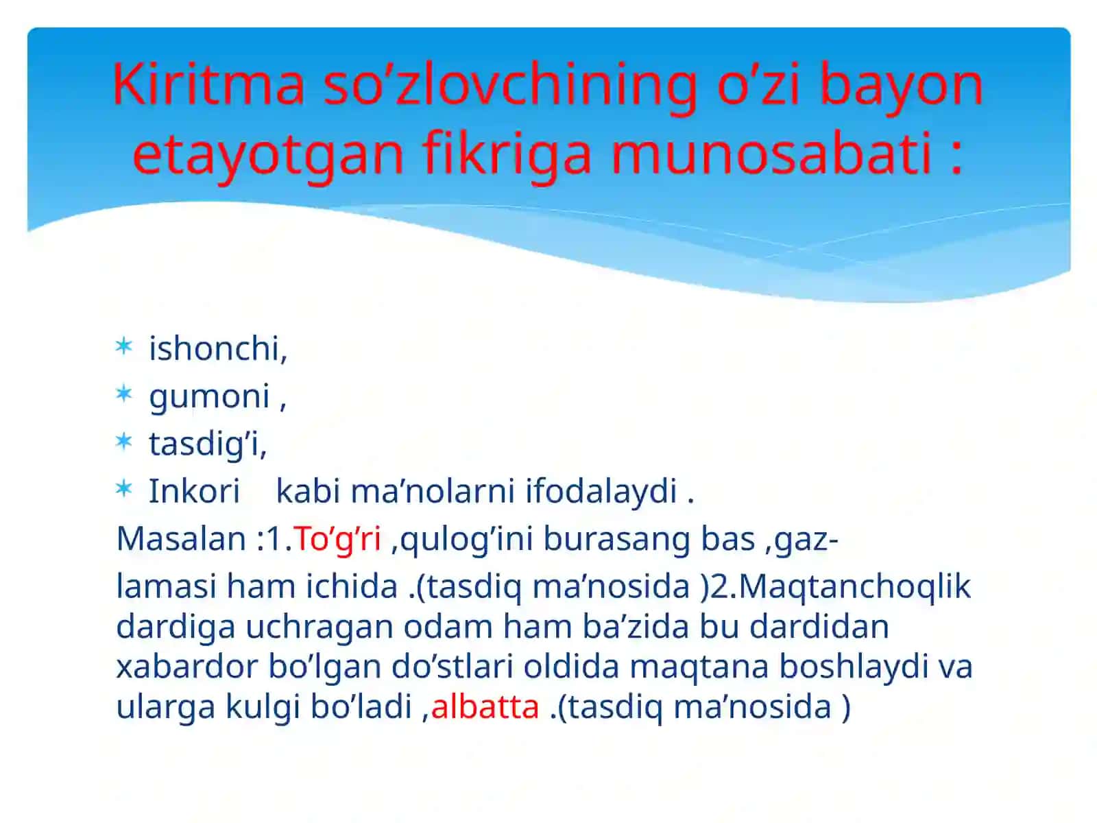 Kiritmalar(Kirishso’zlar) mavzusida tayyorlagan Taqdimoti 4