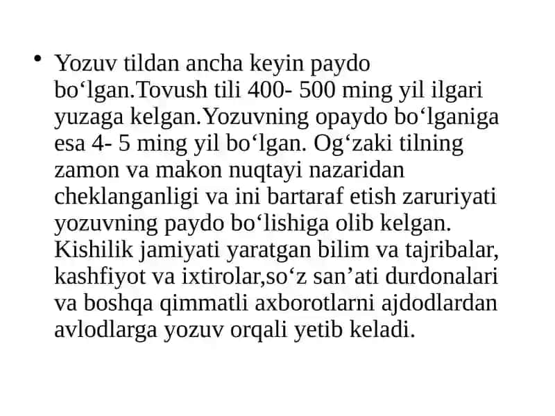 O‘zbek yozuvi va alifbo tarixi haqida ma’lumot 4