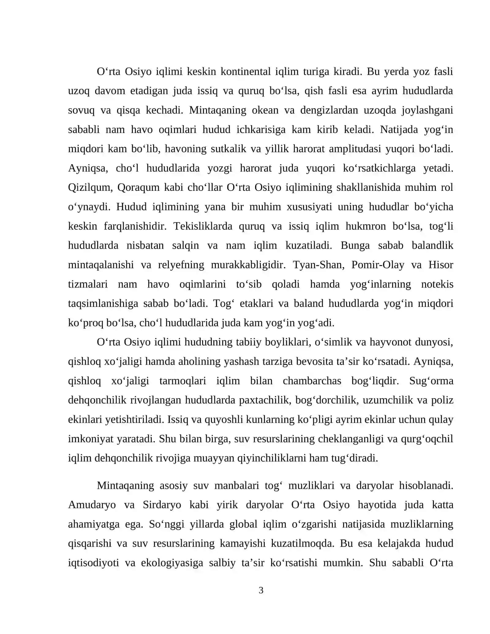 O’rta Osiyoning iqlimiy resurslari 4