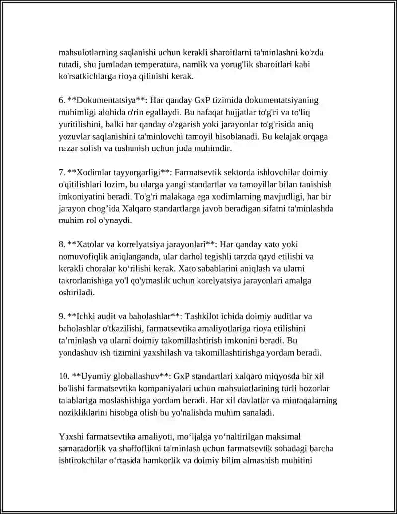 Yaxshi Farmatsevtika Amaliyoti Konsepsiyalari 4