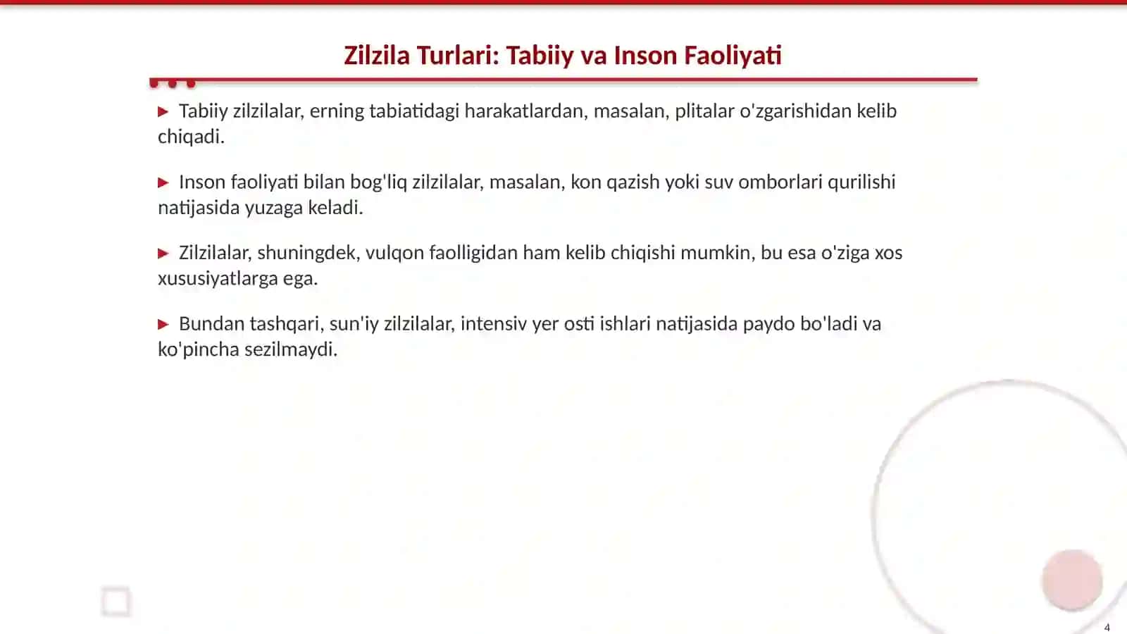 Zilzila Turlari va O'ziga Xos Og'irliklari 4