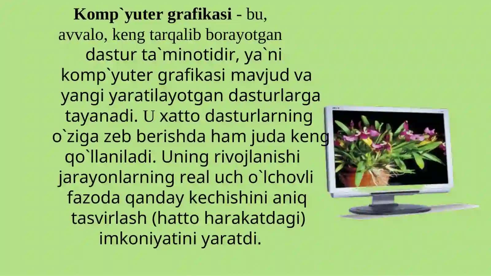 Kompyutergrafikasitushunchasi.Vauningturlar 4