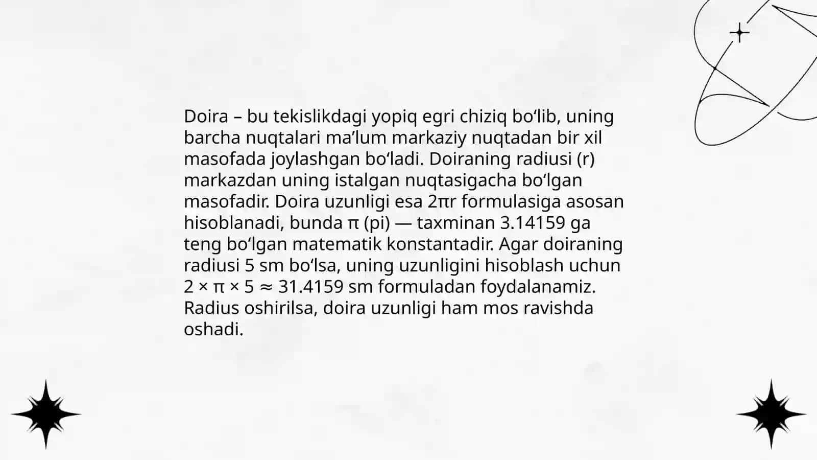Burchakning radian o’lchovi 4