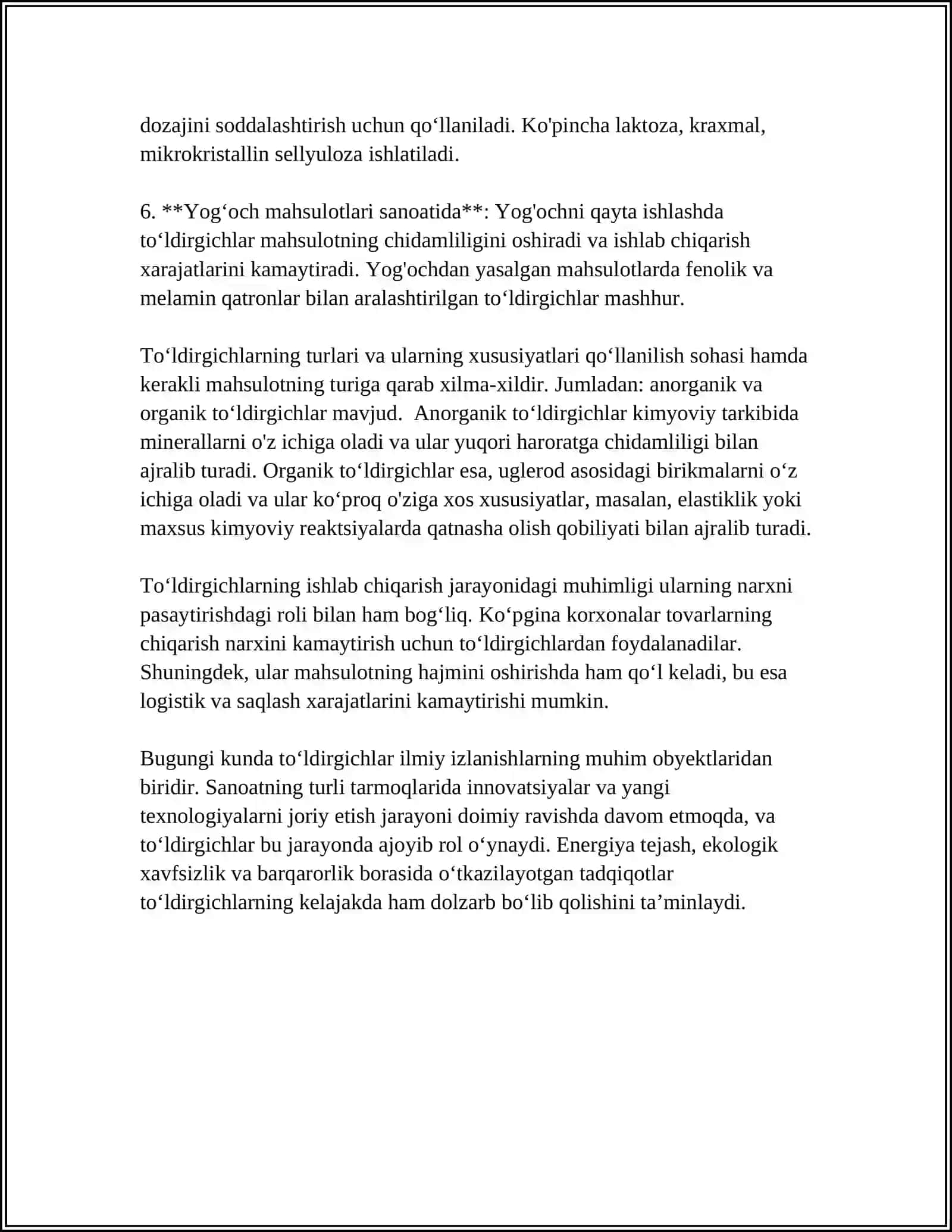 TOʻLDIRGICHLARNI TURLARI AHAMIYATI 4