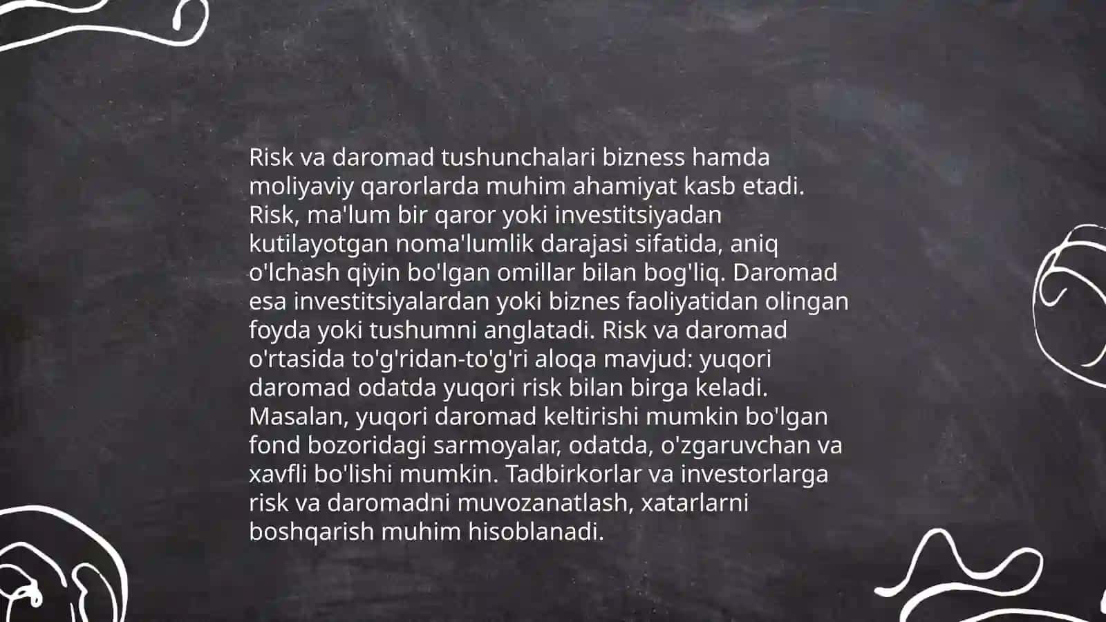Kapital bozordagi risk va daromad ōrtasidagi boğliqlik nazaryasi 4