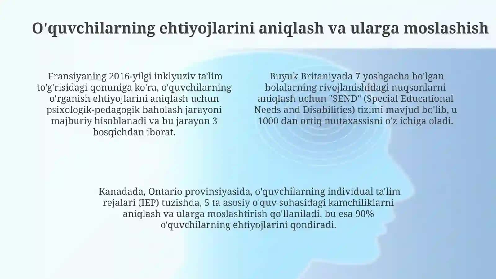Inklyuziv ta'limni horijiy davlatlardan nazariy va amaliy jihatdan qo'llab-quvvatlanishi 4