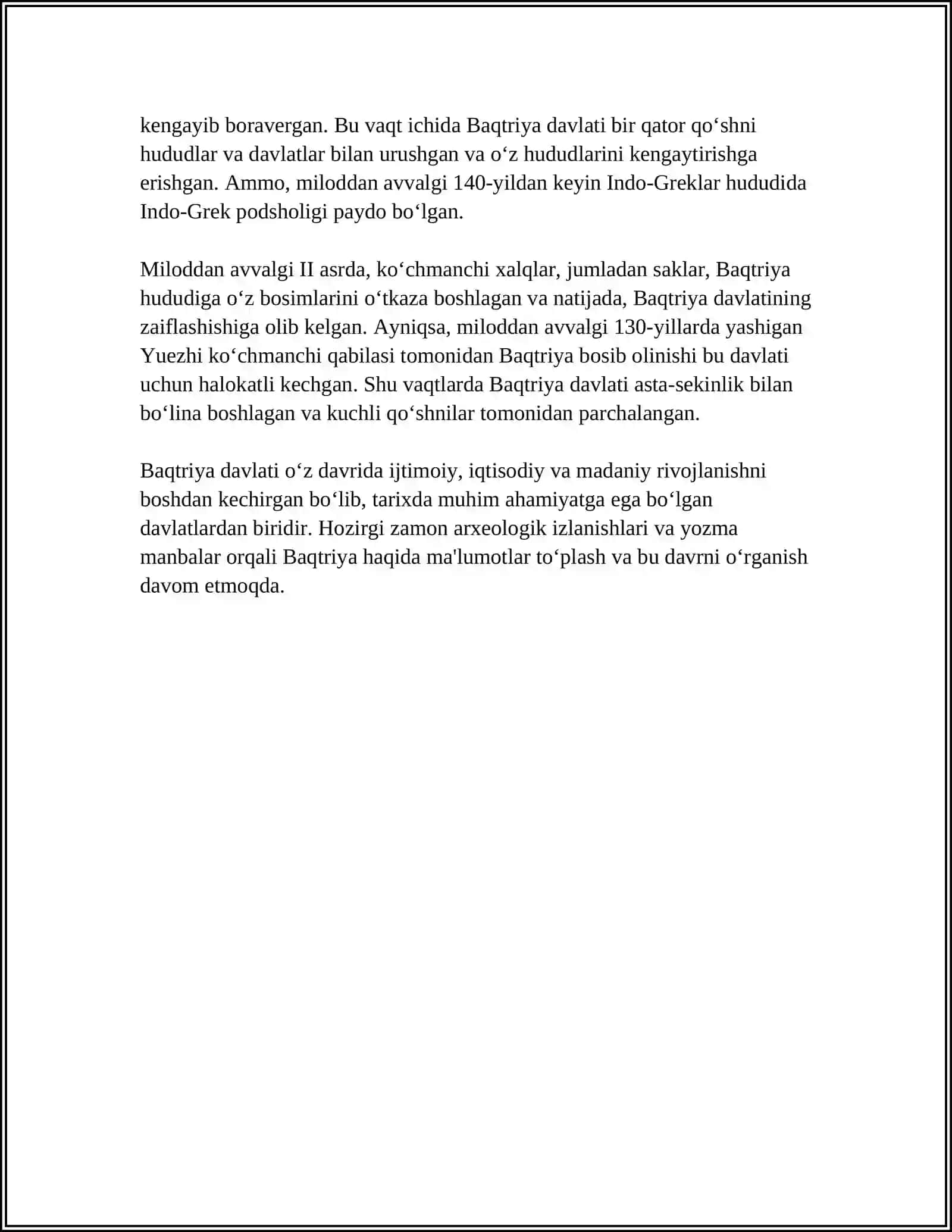 O‘ZBEK DAVLATCHILIGINING TARIXIY BOSQICHLARI (O‘ZBEKISTON HUDUDIDAGI DAVLATLAR TARIXI MISOLIDA 4