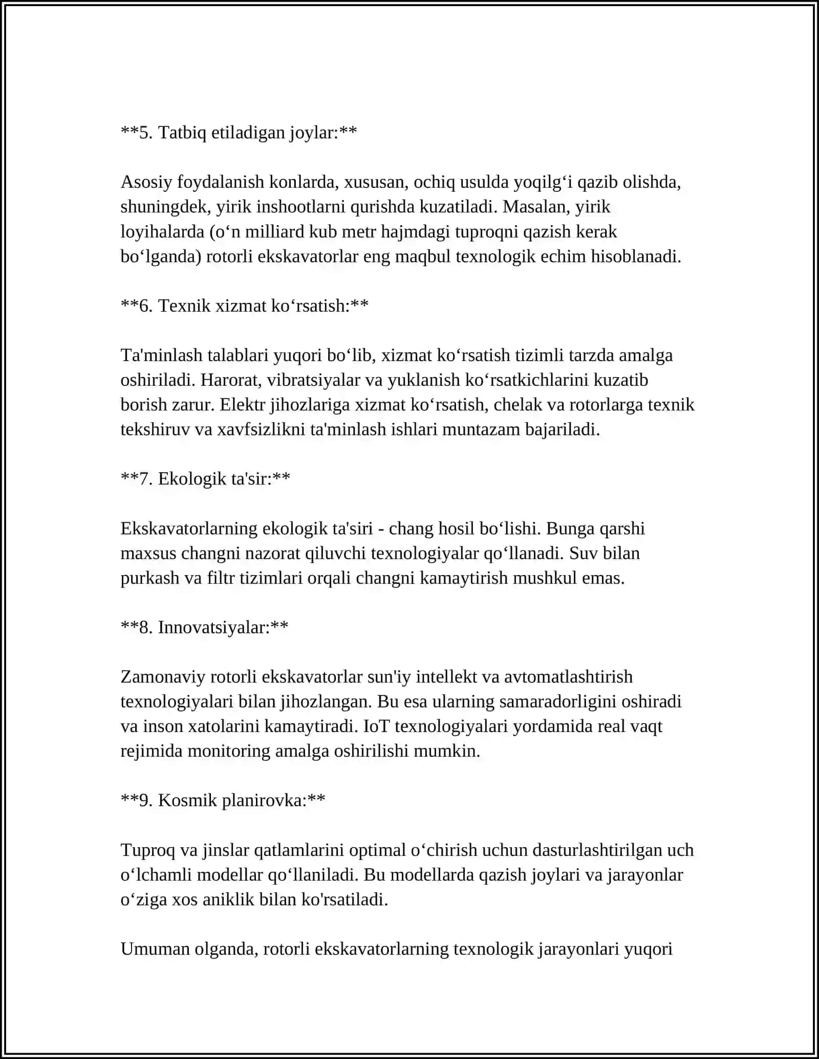 MUSTAQIL ISH Mavzu: ROTORLI EKSKAVATOR. FREZERLI EKSKAVATOR 4