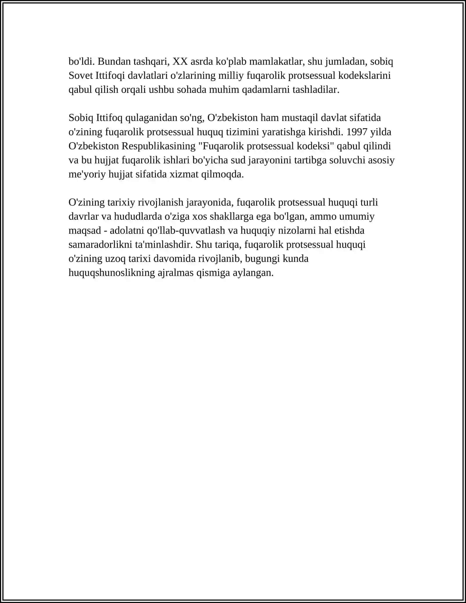 FUQAROLIK PROTSESSUAL HUQUQI FANINING RIVOJLANISH TARIXI 4