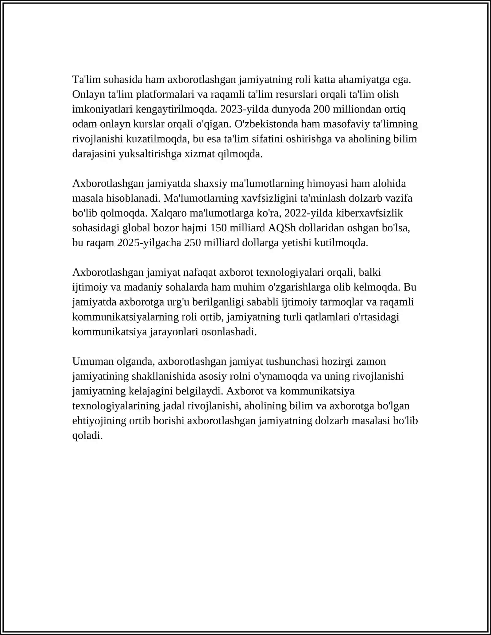 AXBOROTLASHGAN JAMIYAT VA UNING ISTIQBOLLARI (A.TOYNBI, E.TOFFLER ASARLARI ASOSIDA) 4