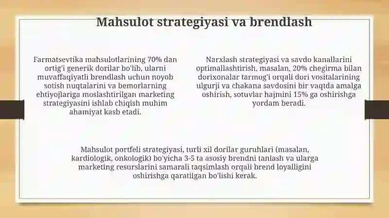 Farmasevtik korxonalarida marketing tizimini tashkil etish 4