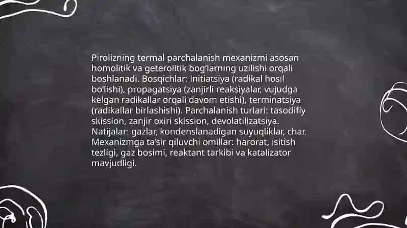 Piroliz jarayoni 4