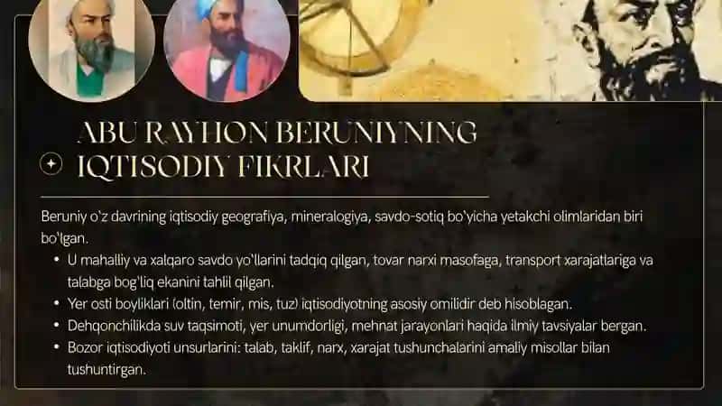 O‘RTA OSIYO MUTAFAKKIRLARINING IQTISODIY G‘OYALARI 4
