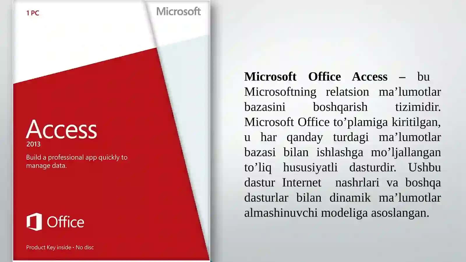 Microsoft ACCESS dasturini ishlatishtexnologiyalari 4