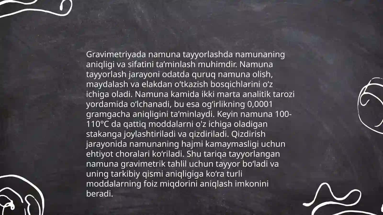 Gravimetriya usulida mutaxasisligiga Qarab kalsiy magniy Temir alyuminiy Va oltingugurt miqdorni aniqlash 4