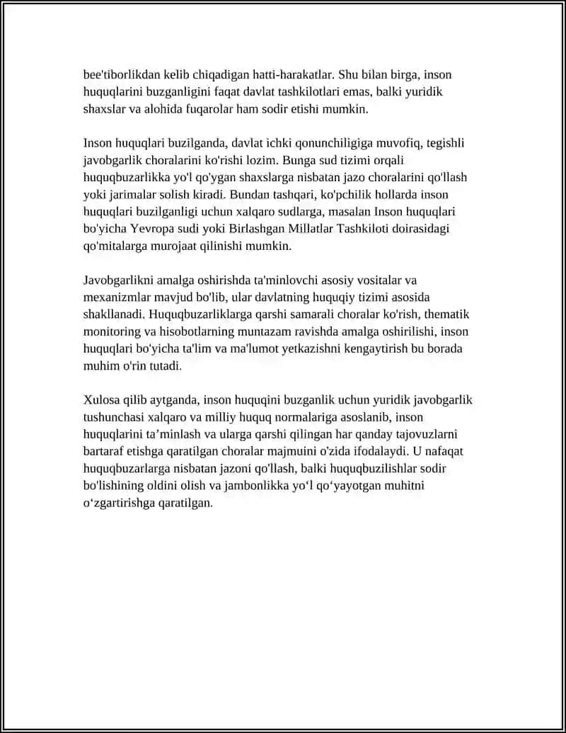 INSON HUQUQINI BUZGANLIK UCHUN YURIDIK JAVOBGARLIK 4