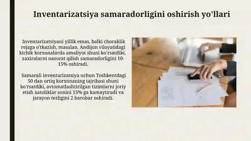 Asosiy vositalarni inventarizatsiya qilish hisobi 4