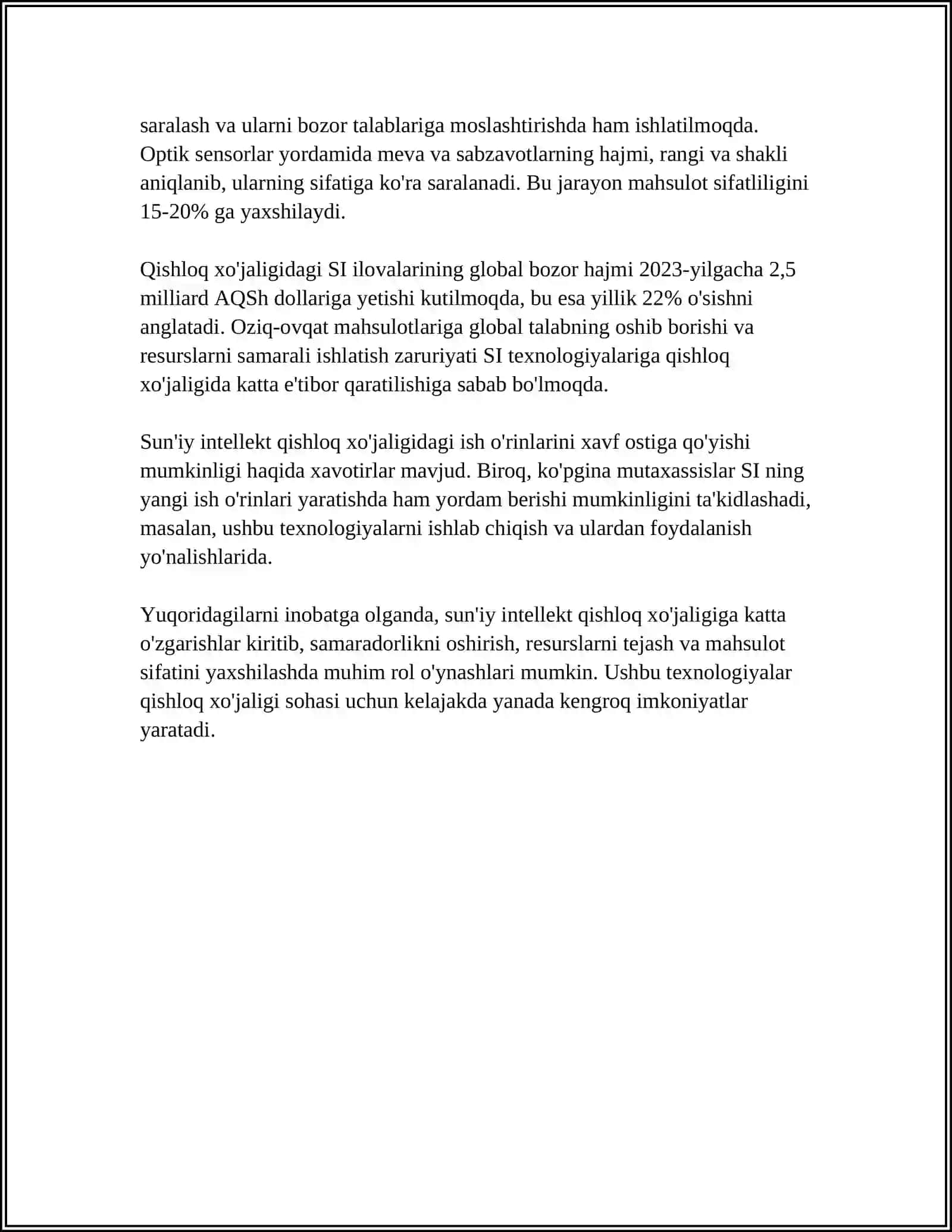IQTISODIYOTNING TURLI TARMOQLARIDA SUN'IY INTELLEKT TEXNOLOGIYALARIDAN FOYDALANISH IMKONIYATLARI 4