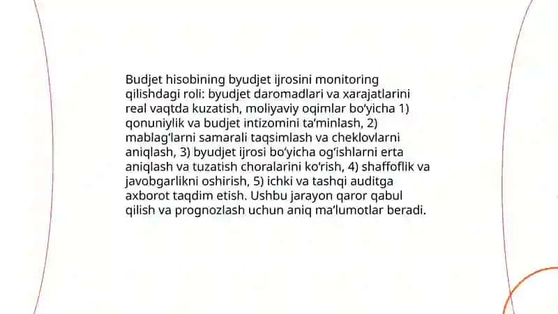 Budjet hisobi davlat budjetini rejalashtirish 4