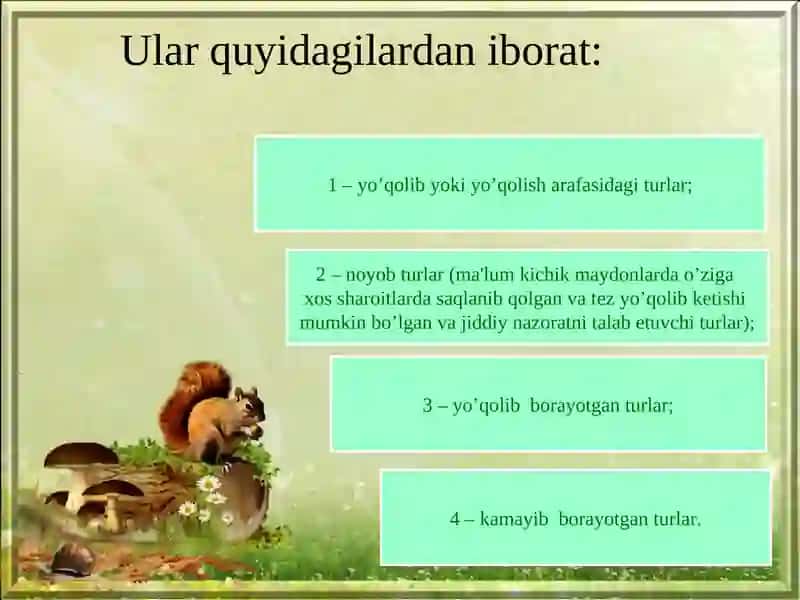 QIZIL KITOBGA KIRITILGAN O'SIMLIKLAR VA HAYVONLAR 4