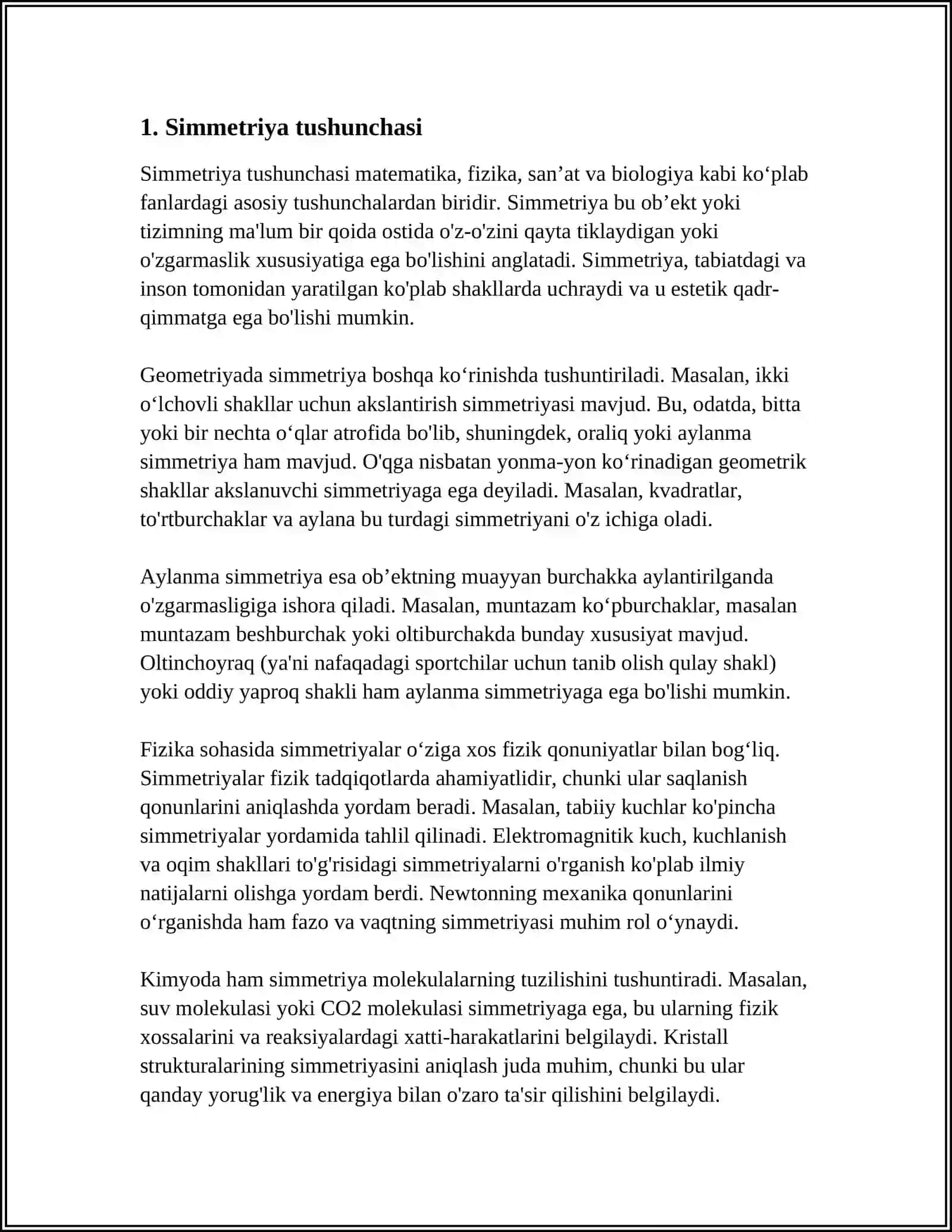 BOSHLANGʻICH SINFLARDA SIMMETRIYA OʻQLARIGA EGA BOʻLGAN YASSI SHAKLLAR MAVZUSINI OʻQITISH METODIKASI 4